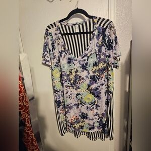 Sew In Love Floral and Striped Blouse - Multicolor